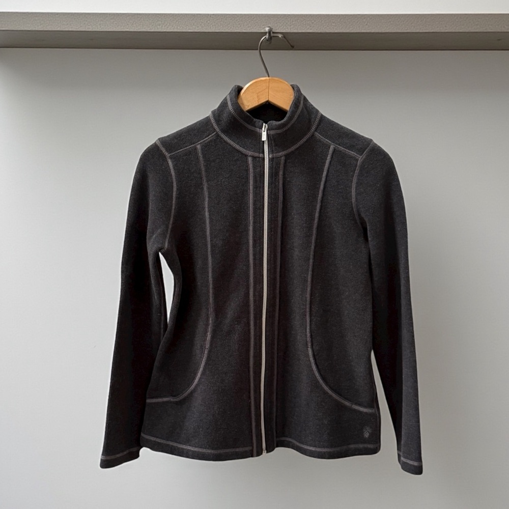 Tommy Bahama Women's Soft Grey /Black Full Zip Jacket! Small! EUC